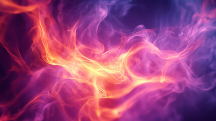 Fototapeta premium Klimatyczne ujęcie wnętrza ogniska, z detalicznymi płomieniami i unoszącym się dymem.