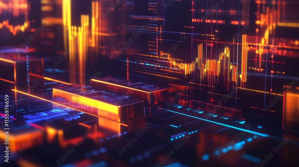 Poster digital data visualization technology hub graphic design futuristic environment close-up viewpoint d