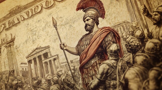 Pericles's Funeral Oration on the 1955 50 drachma currency from Greece. Pericles' well-known historical speech from the conclusion of the first year of the Peloponnesian War.
