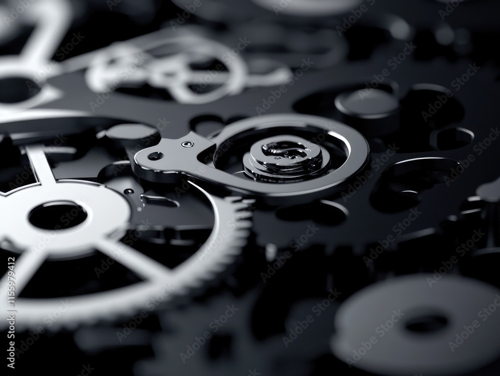 Poster close-up of intricate mechanical gears showcasing precision engineering and design.