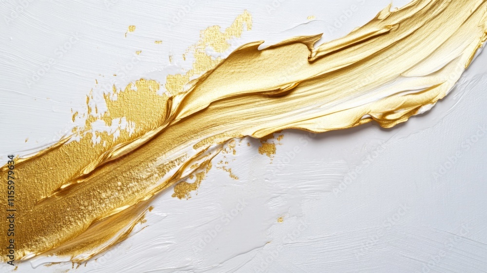 Poster dynamic golden brush stroke art studio abstract design clean background close-up creative expression
