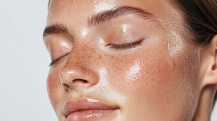 Radiant skin with vitamin rich skincare serum for rejuvenating spring glow
