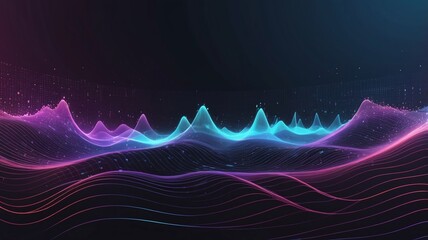 Digital Wave Circle Audio Lines Grid Big Data Background. Spreading Sound Waves Circles. Visual Data. Futuristic Circular Sound Wave. Big Data Visualization. 3D Virtual Space VR Cyberspace. Vector.