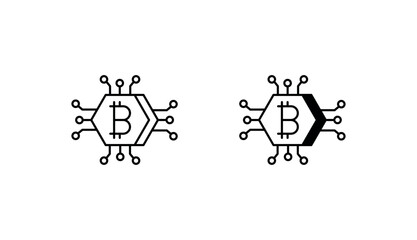 Crypto landing icon design with white background stock illustration