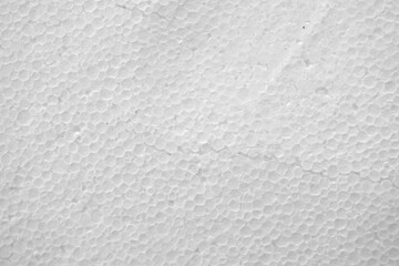 Texture of High magnification white styrofoam foam block smooth surface