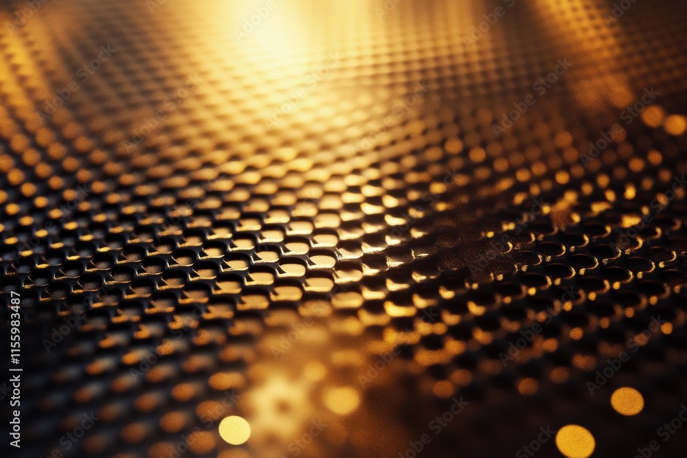Aufkleber abstract digital wave pattern with warm glowing lights on a dark background