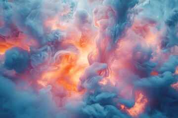 Fototapeta premium Stunning colorful smoke bursts creating a dramatic visual effect in the air