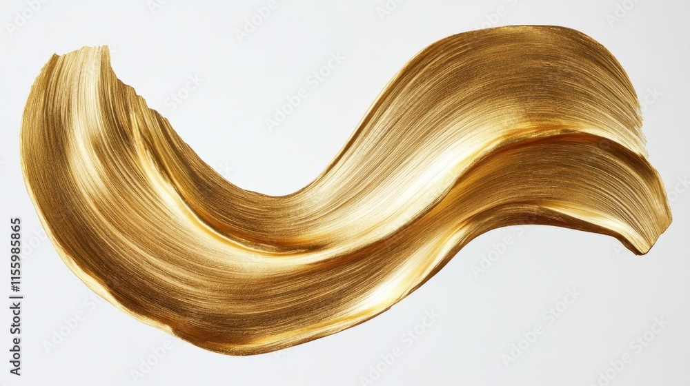 Poster dynamic gold paint stroke studio artistic image minimalist setting close-up abstract aesthetics