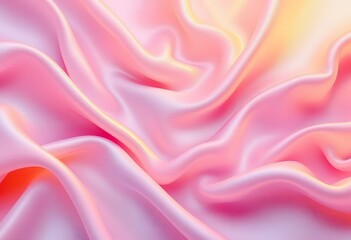 Obraz premium Soft pink silk fabric with gentle folds and waves. Smooth luxury textile background with delicate light effects. Elegant satin material with flowing texture for fashion and design