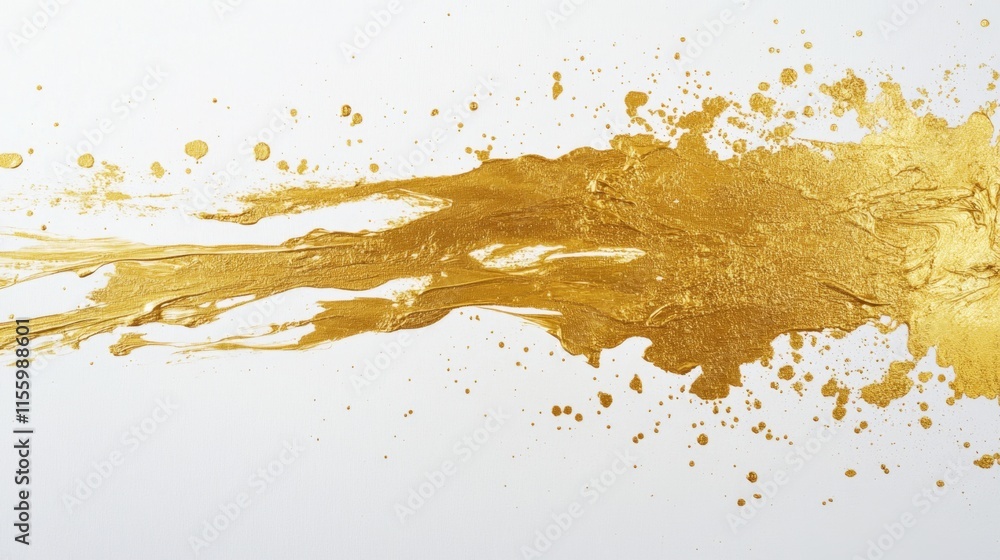 Poster dynamic golden paint splash art studio abstract artwork artistic environment close-up view expressiv