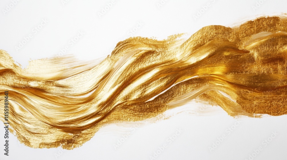 Poster dynamic golden brush strokes abstract art creative expression digital canvas close-up view visual el