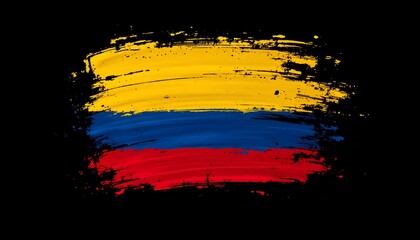 Creative Brushstroke of the Colombian Flag

