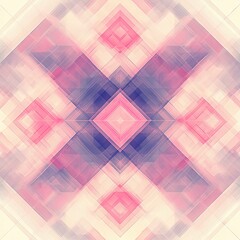 Fototapeta premium Abstract Symmetrical Design with Pastel-Colored Geometric Shapes and a Central Diamond Motif