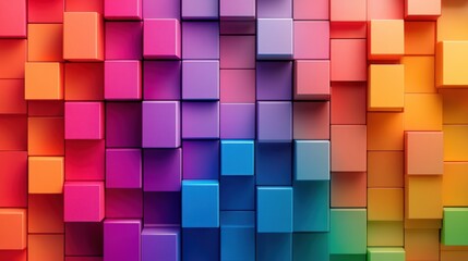Vibrant Rainbow Cube Abstract Background