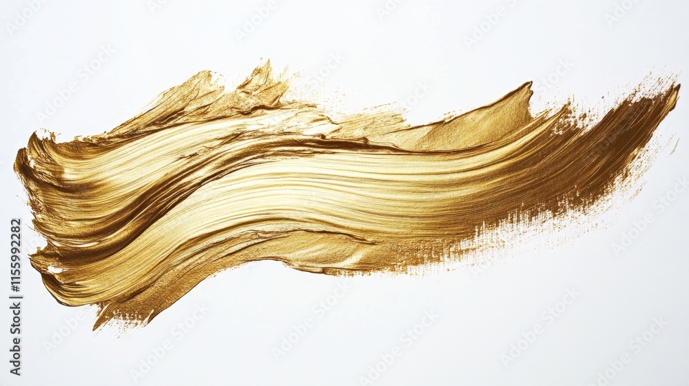 Poster artistic brushstroke action studio abstract artwork minimalist environment close-up view golden text