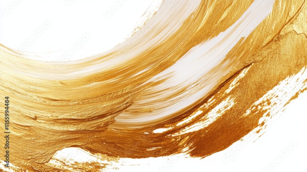 Poster dynamic golden brushstroke artwork studio abstract art minimalist environment close-up view artistic