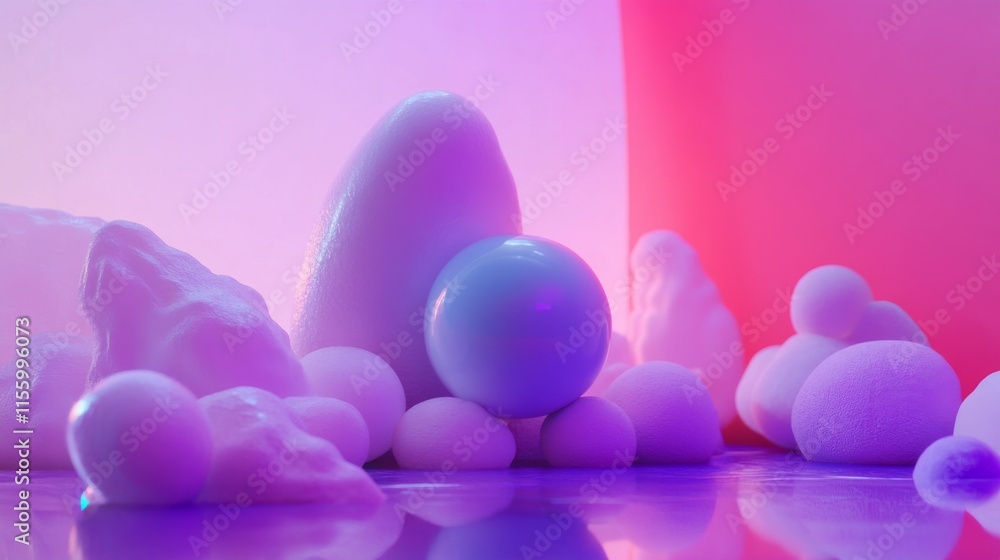Poster bright and soft light scene with colorful elements