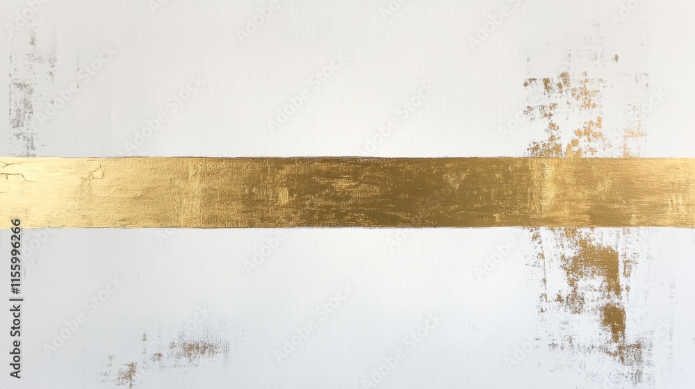 Aufkleber abstract art event featuring gold stripe modern gallery artwork display minimalist environment front