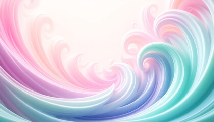Obraz premium Vibrant pastel abstract waves in pink, purple, and teal tones 