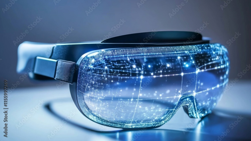 Poster dynamic ar headset with soft light and clean lines