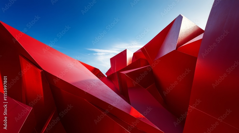 Poster dynamic meeting space with engaging red composition