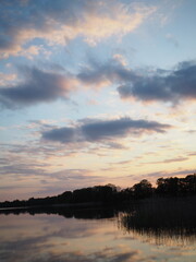 sunset over the lake