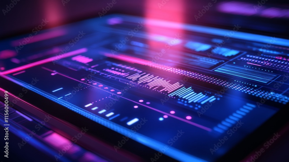 Poster immersive learning interface with high contrast visuals