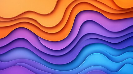 Obraz premium An orange, purple and blue abstract background with wavy lines