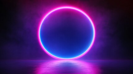 Obraz premium Vibrant Neon Circle with Minimal Distractions