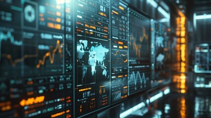 Global Data Visualization: A Futuristic Tech Interface