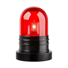 Red Beacon Isolated on White and Transparent Background