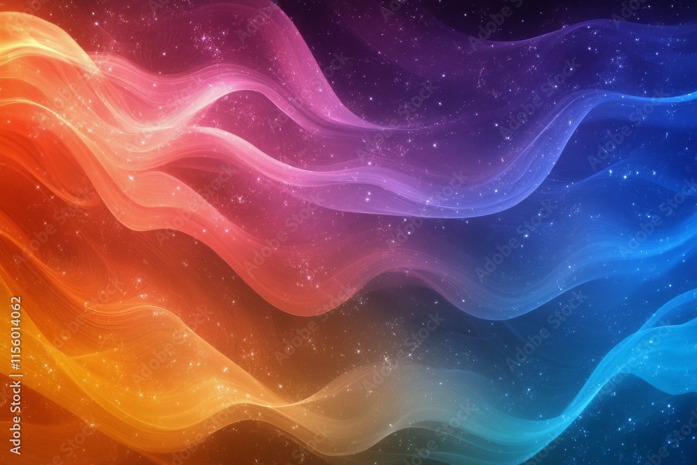 Poster colorful waves of fluid motion create a mesmerizing abstract background for creative designs