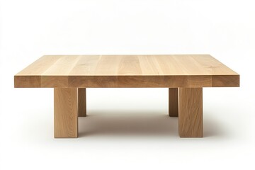Minimalist wooden table showcases natural texture and simple ele