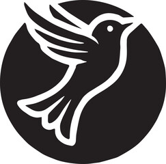 Silhouette of a bird on white background