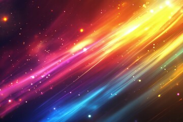 Obraz premium Colorful abstract background with vibrant streaks and glowing particles in a cosmic setting