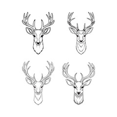 Deer head line art vector design 2 © MDROHIMUDDIN