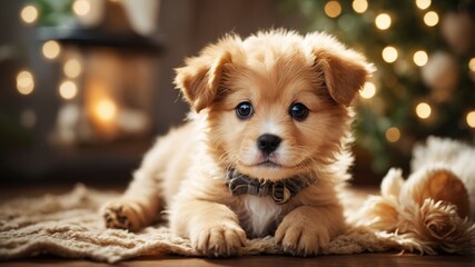 Charming Puppy in a Bright, Cheerful Stock Photo Setting