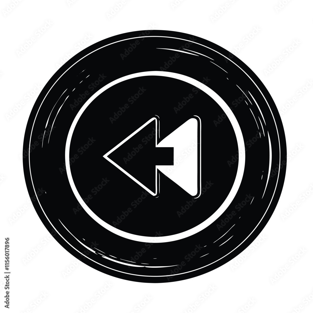 Poster back button silhouette vector icon. music player. next icon. flat illustration of next vector icon. 
