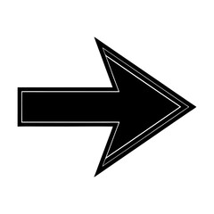 Right arrow icon image with thickness. Right arrow Silhouette Vector symbol isolated on white background stock illustration. sign