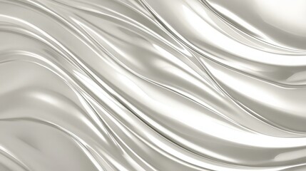 Obraz premium Metallic wavy stripes create a futuristic silver-white design with a shiny architectural concept