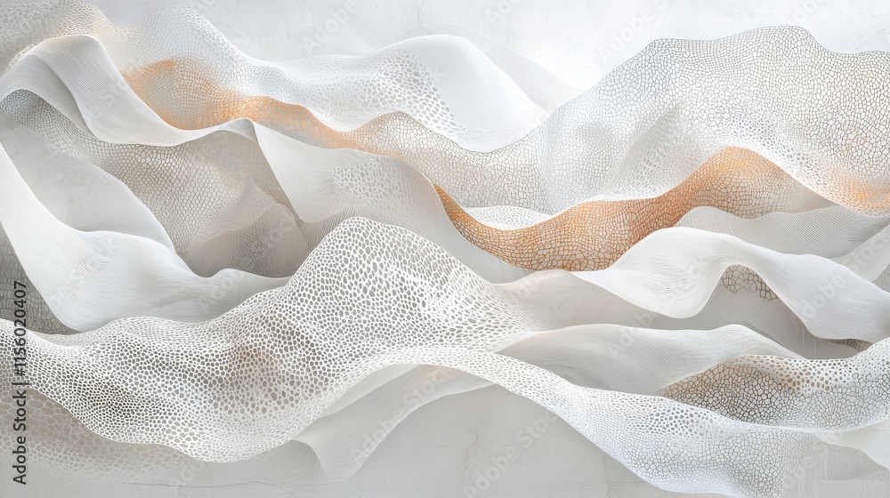 Aufkleber a delicate, flowing fabric showcasing soft waves and shimmering textures, creating an elegant and et