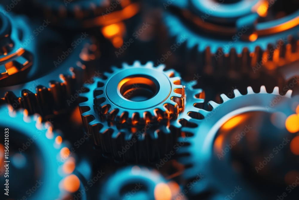 Poster close-up of automatic gears in motion showcasing intricate mechanical design at high resolution