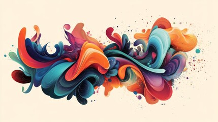 Wavy shape with Colorful gradient. Vector illustration.