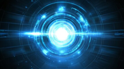 Bright Abstract Design with Glowing Technology Effects