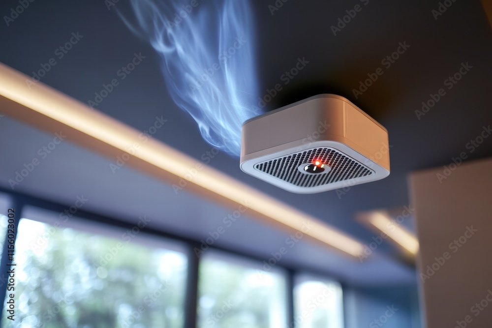 Poster smoke detector with integrated sensors for enhanced home security and safety monitoring