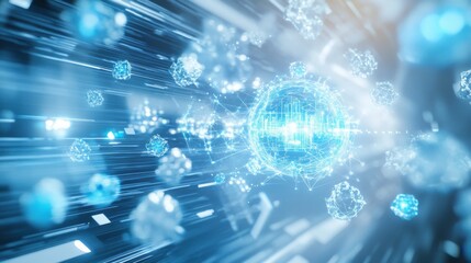 Fototapeta premium Futuristic Data Visualization in Soft Light Style