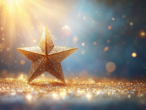 star in gold sparkles
