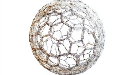 Soccer ball in net. isolated on white background, vector illustration