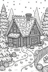 Naklejka premium Professions, Animals, Houses coloring pages