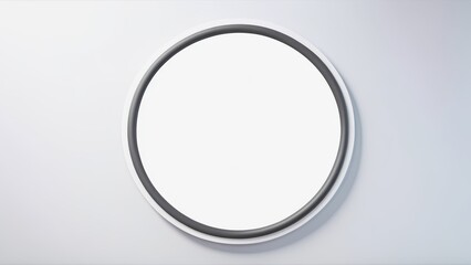 white plate on white background. top view